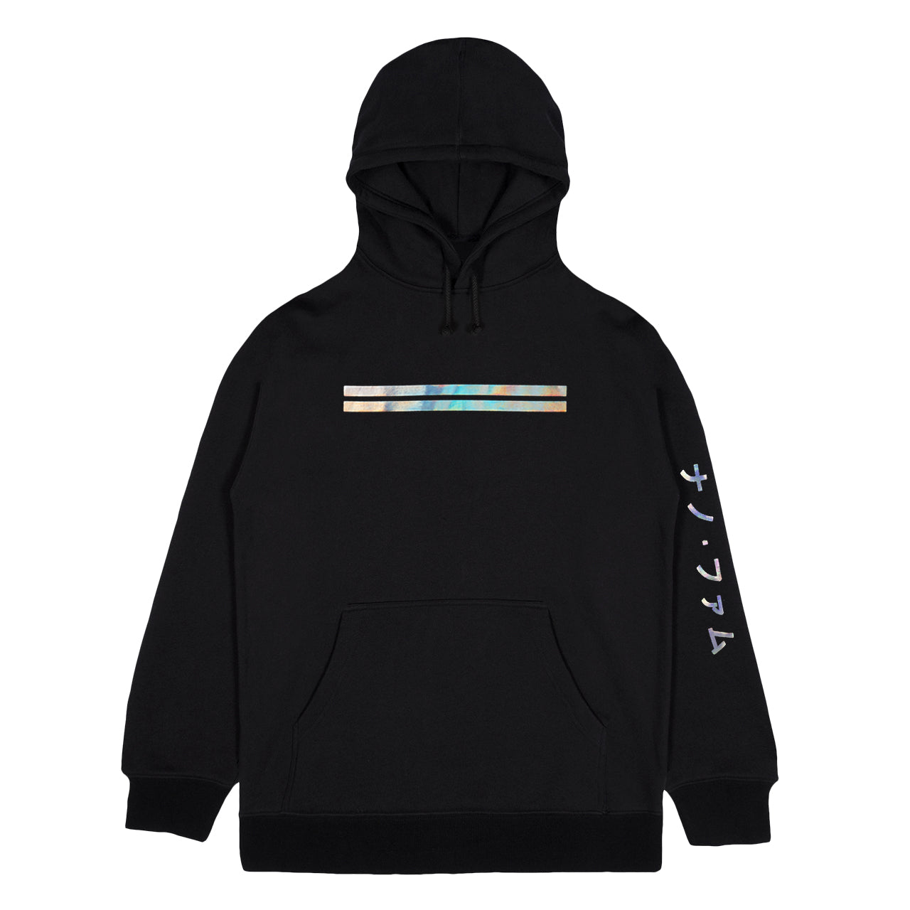 NANOGENIX® | HOLOGRAM SILVER KANJI HOODIE - BLACK (LIMITED EDITION)